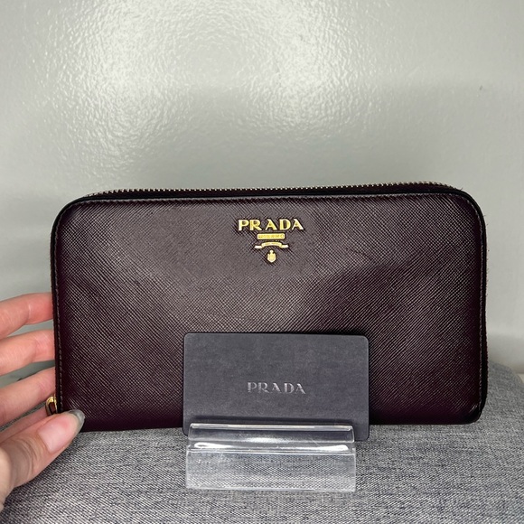 Prada Accessories - Authentic Prada Wallet Bordeaux (Plum color)